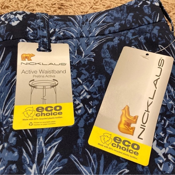 Nicklaus Mens Navy Pineapple Shorts ECO Choice Dri-fit Active Shorts Stretch NWT - Picture 2 of 9